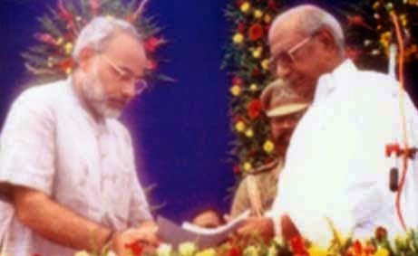 modi Sworn in as the Chief Minister of Gujarat on 7th October 2001.