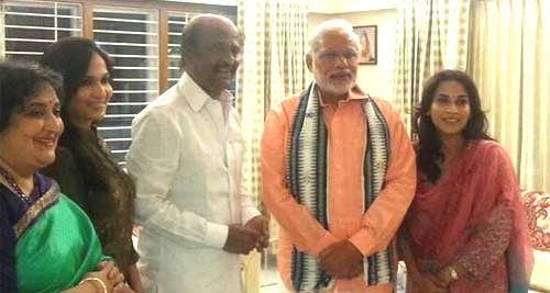 Rajinikanth Family Picture With Modi