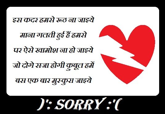 Sorry Hindi Shayari