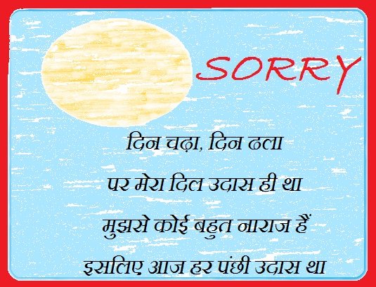 Sorry Hindi SMS For Boyfriends